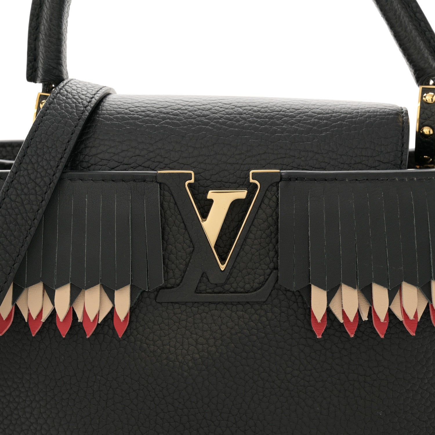 Louis Vuitton Hanami Taurillon Capucines PM Black Multicolor 7 of 10