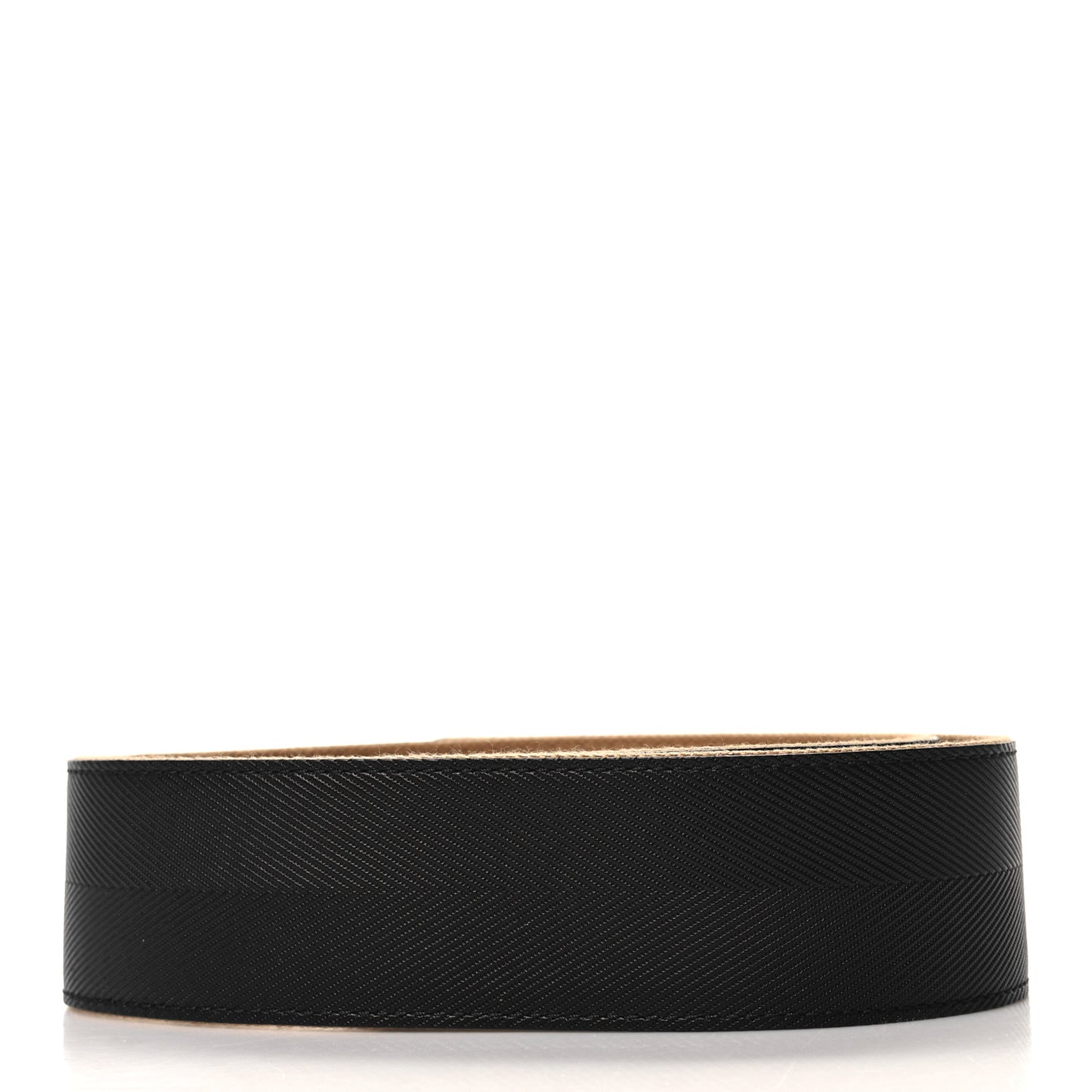 Calfskin Chevron 50mm Shoulder Strap Black