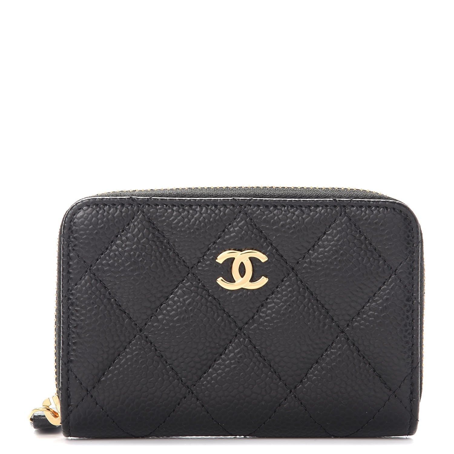 Chanel Caviar Quilted Zip Coin Purse Black 1 of 8
