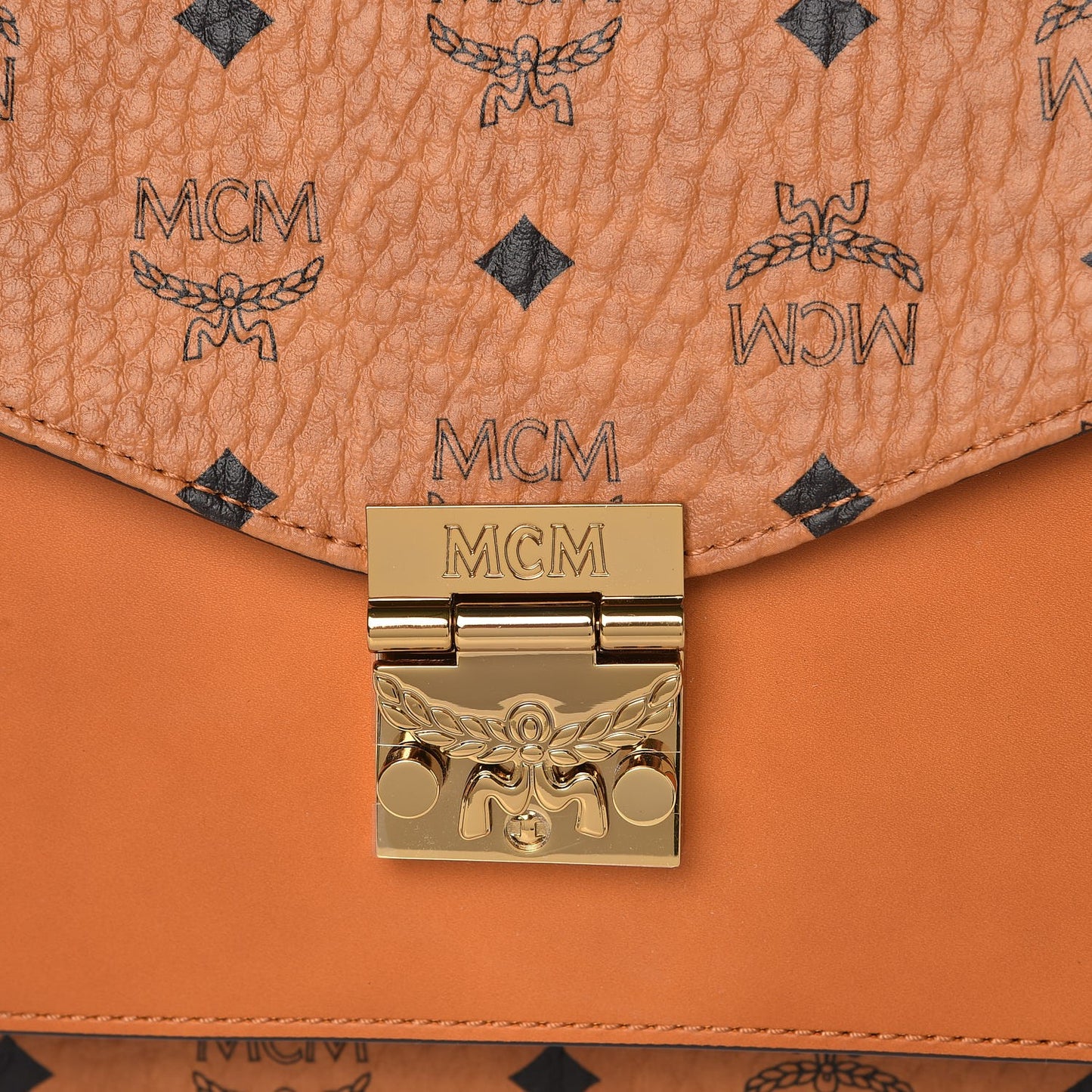 Visetos Medium Patricia Pocket Satchel Cognac