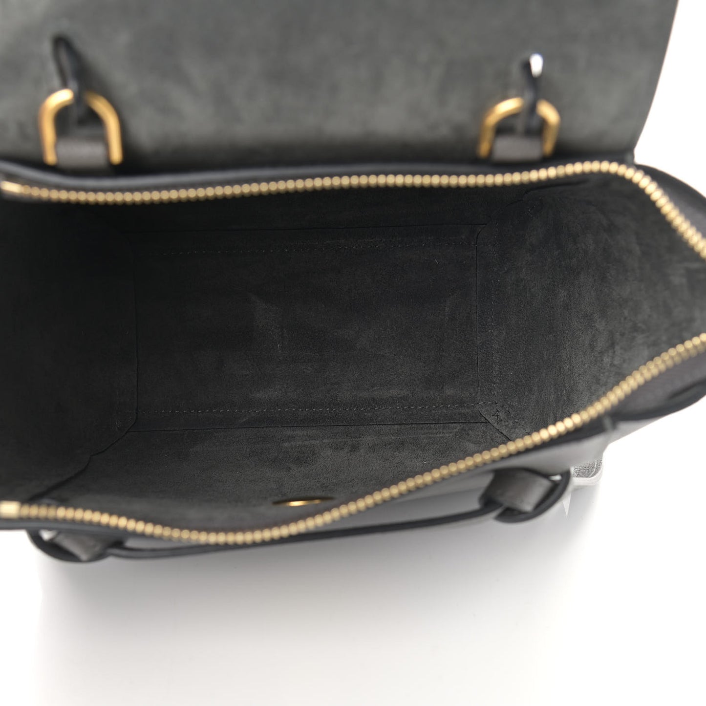 Grained Calfskin Nano Belt Bag Grey