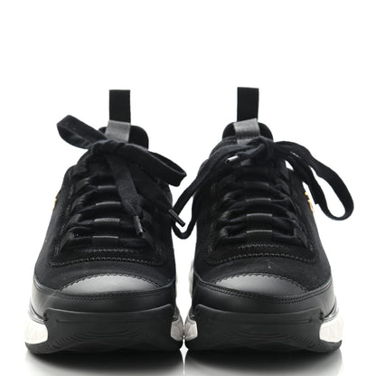 Chanel Velvet Calfskin Mixed Fibers CC Sneakers 36.5 Black 2 of 8
