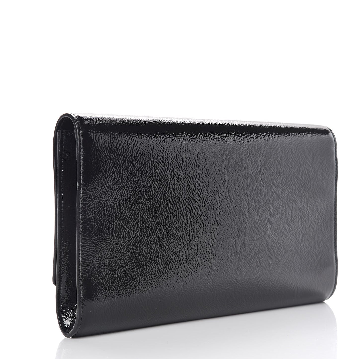 Textured Patent Monogram Large Belle De Jour Clutch Black