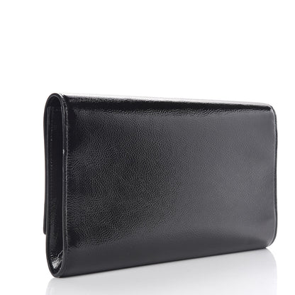 Saint Laurent Textured Patent Monogram Large Belle De Jour Clutch Black 3 of 9