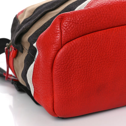 Burberry Jute Calfskin Mega Check Children's Backpack Red 7 of 8