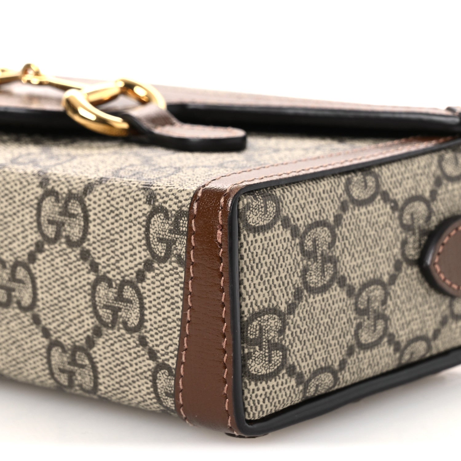 Louis Vuitton GG Supreme Monogram Mini Horsebit 1955 Shoulder Bag Beige Brown Sugar 10 of 12