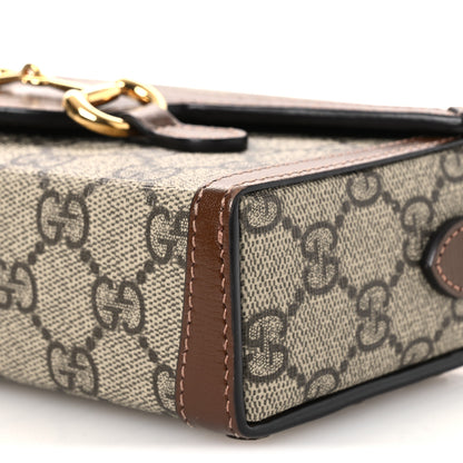 Louis Vuitton GG Supreme Monogram Mini Horsebit 1955 Shoulder Bag Beige Brown Sugar 10 of 12