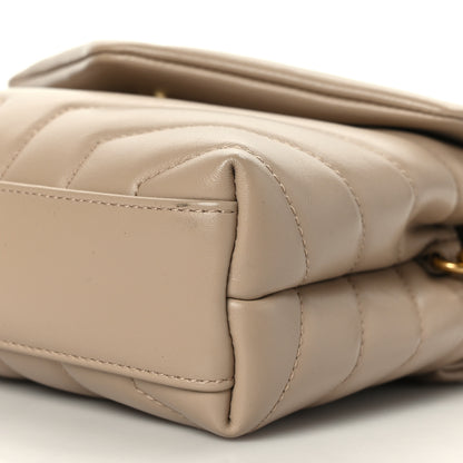 Saint Laurent Calfskin Y Quilted Monogram Toy Loulou Crossbody Bag Dark Beige 6 of 9
