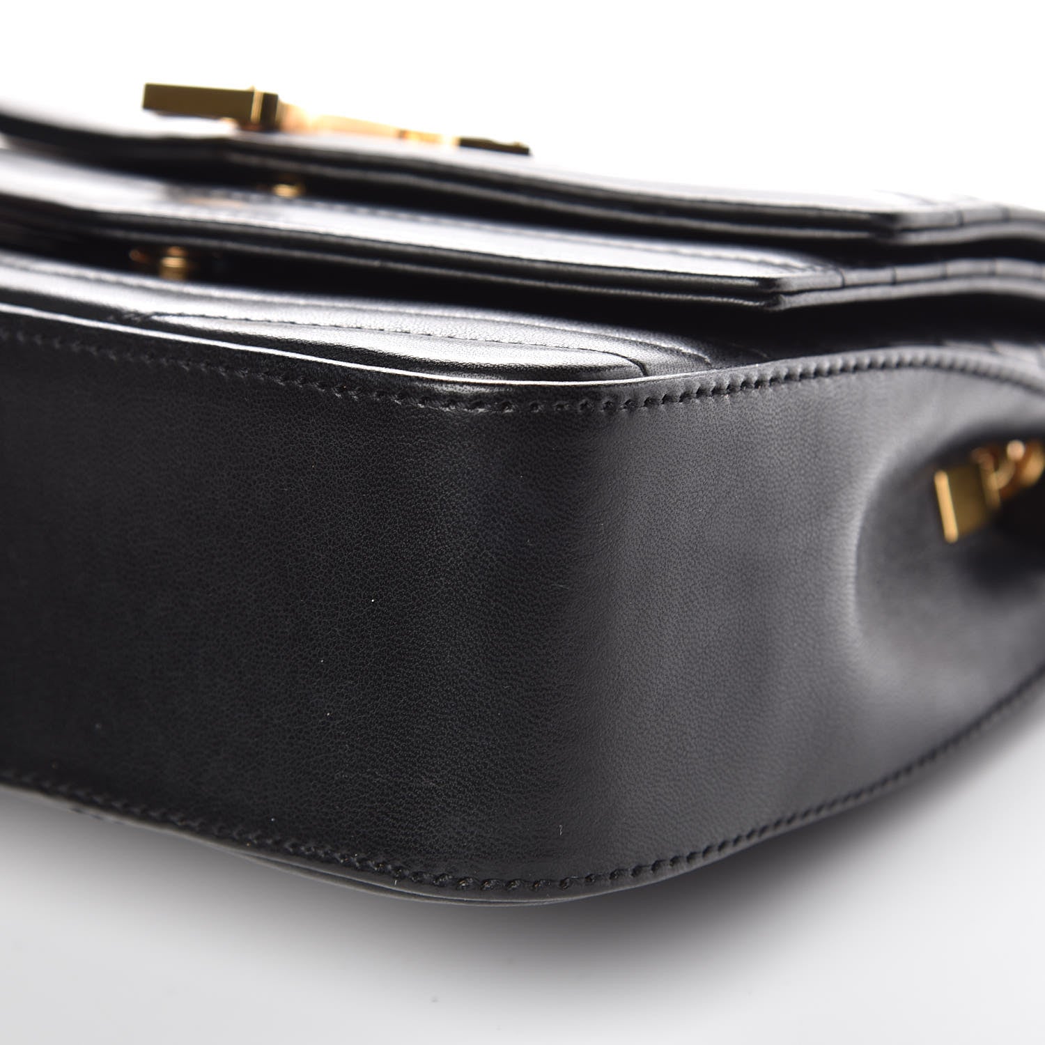 Saint Laurent Lambskin Matelasse Chevron Monogram Small Sulpice Bag Black 9 of 9