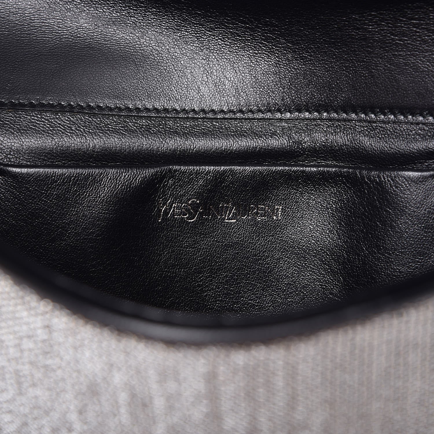 Saint Laurent Metallic Mesh Calfskin Classic Y Ligne Clutch Silver Black 6 of 8
