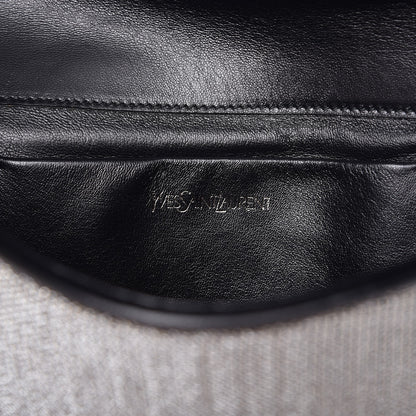 Saint Laurent Metallic Mesh Calfskin Classic Y Ligne Clutch Silver Black 6 of 8
