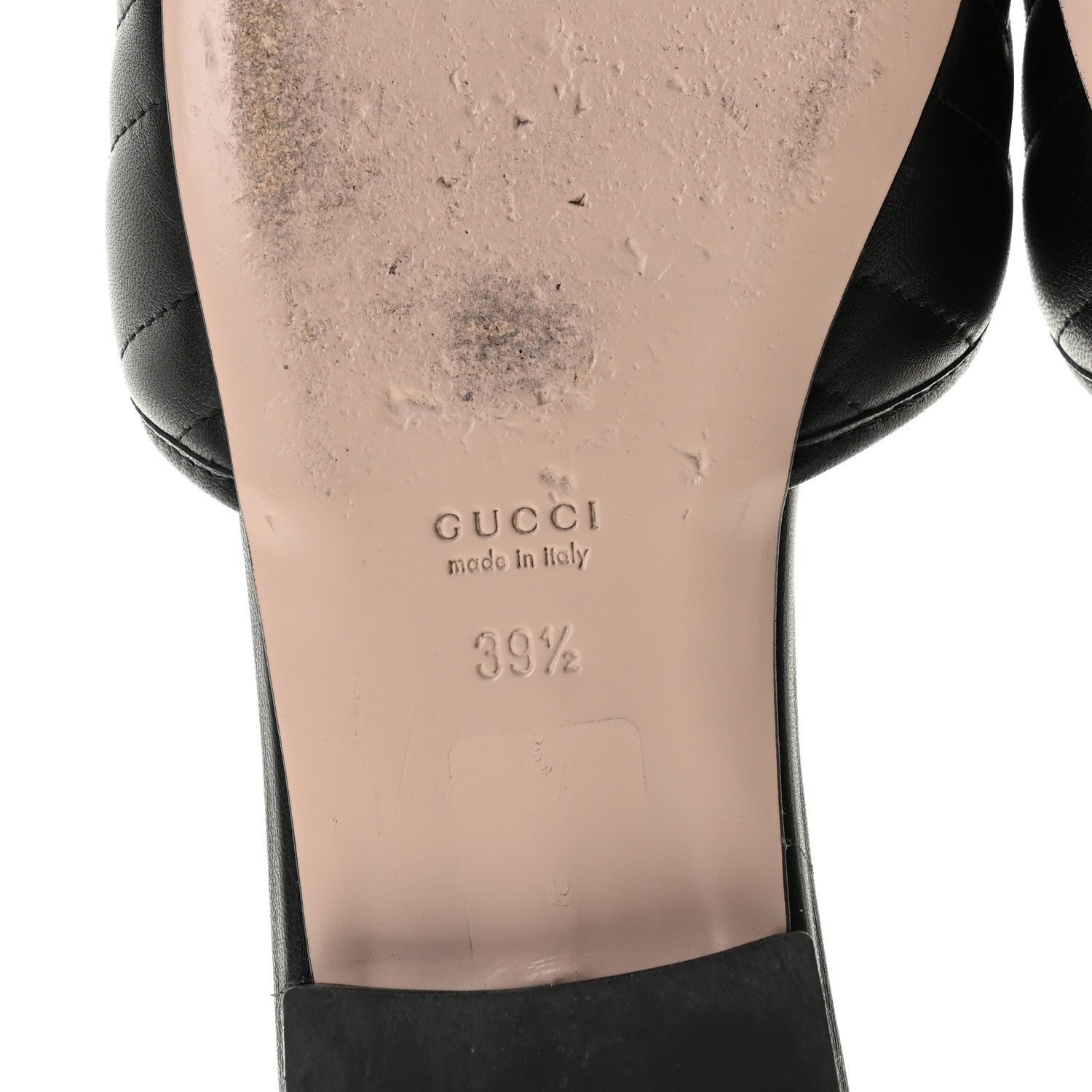 Gucci Nappa Matelasse GG Marmont Flat Slide Sandals 39.5 Black 8 of 13