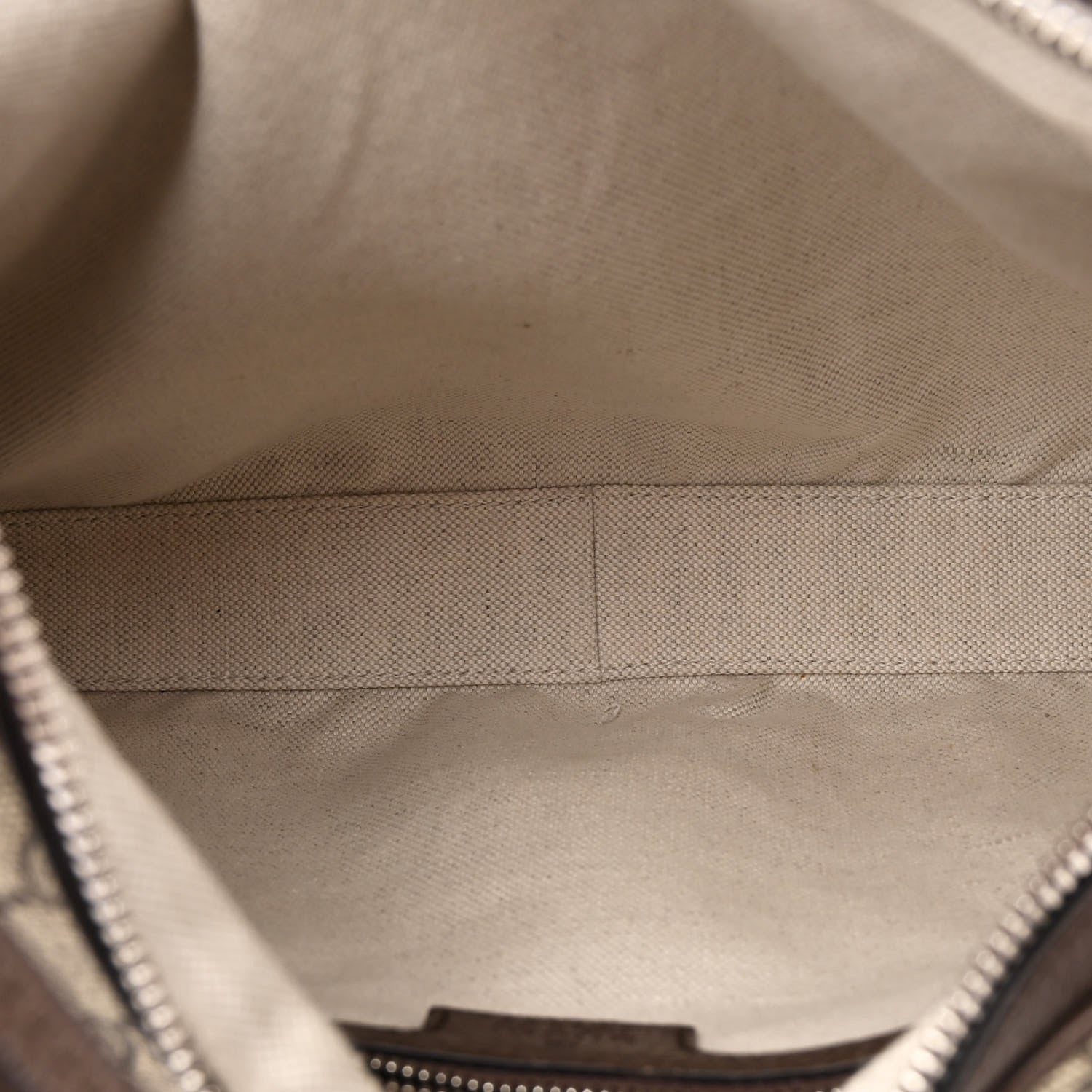 Gucci GG Supreme Monogram Textured Calfskin Web Large Attache Shoulder Bag  Beige Blue 5 of 11