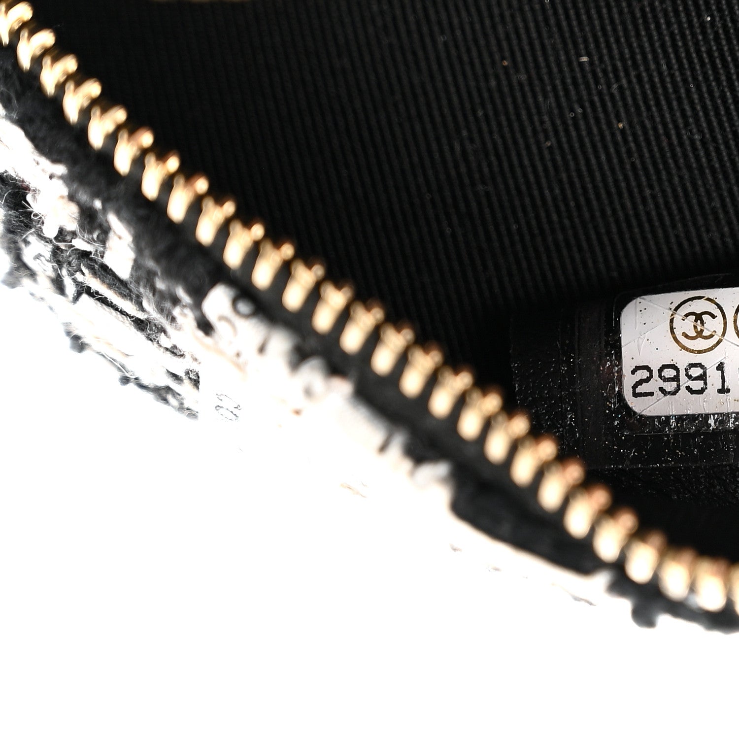 Chanel Tweed Quilted Round Clutch With Chain Black Ecru White 6 of 10