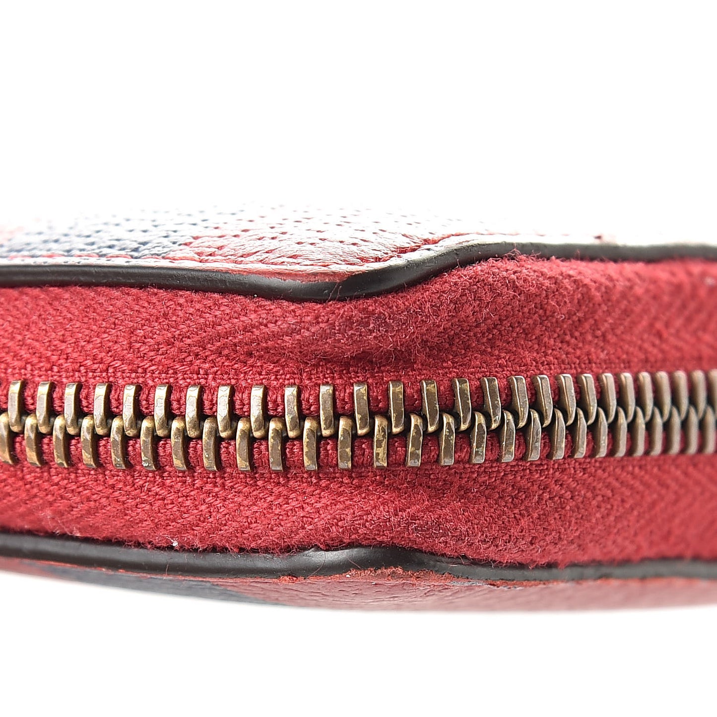 Calfskin Striped Kingsnake Zip Around Wallet Red