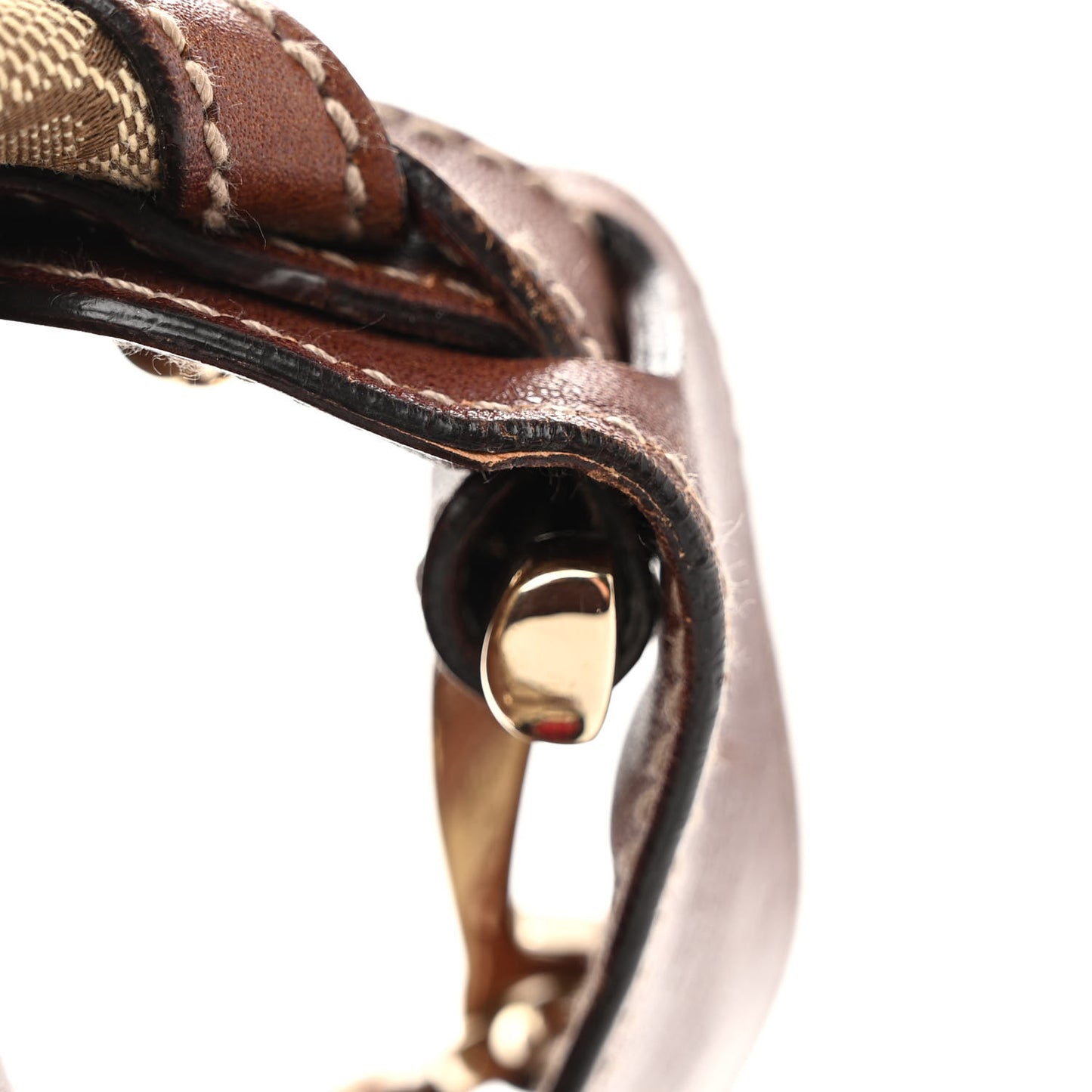 Monogram Web Studded Pelham Shoulder Bag Dark Brown