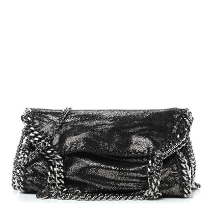 Stella McCartney Chamois Shiny Dotted Mini Falabella Fold Over Tote Ruthenium 1 of 9