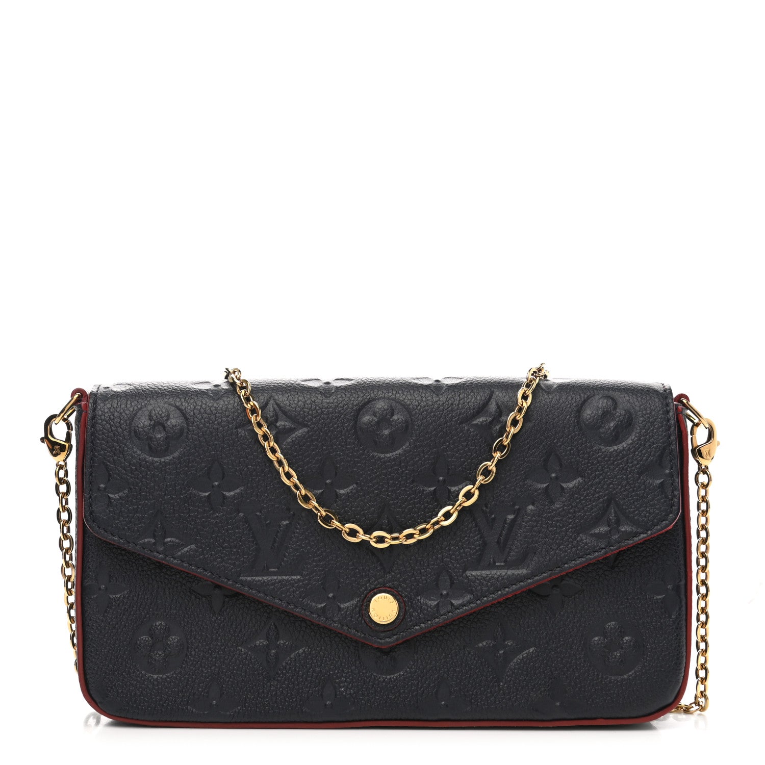 Louis Vuitton Empreinte Pochette Felicie Chain Wallet Marine Rouge 3 of 12