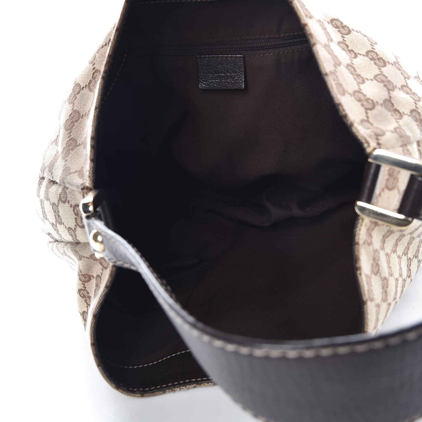 Monogram Large New Ladies Web Hobo Dark Brown