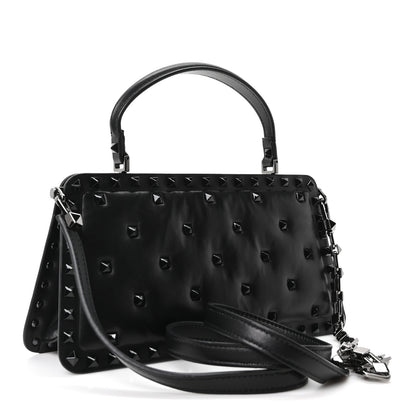 Valentino Garavani Nappa Rockstud Spike Shoulder Bag Black 3 of 9