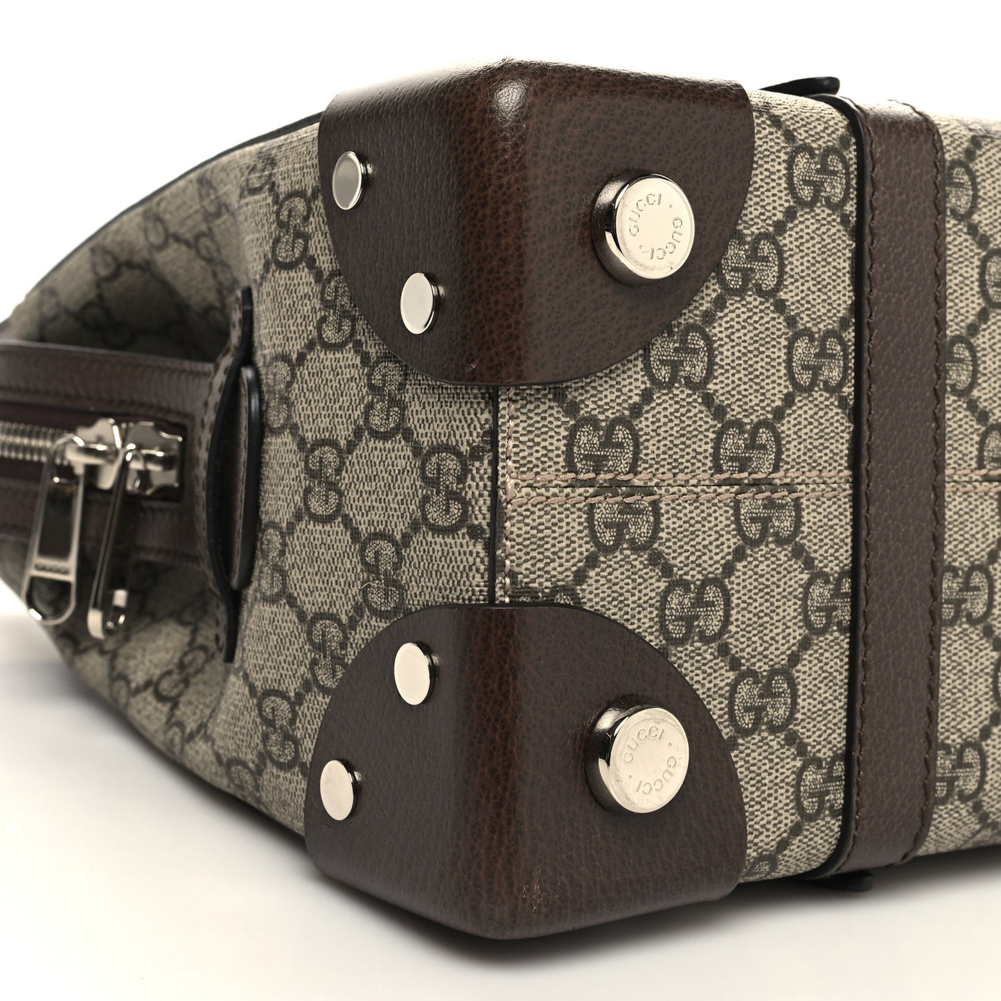 GG Supreme Monogram Textured Dollar Calfskin Small Detail Tote Beige Ebony New Acero