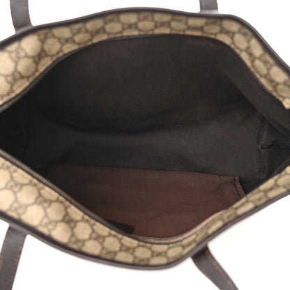 Gucci GG Supreme Monogram Medium Zippered Shopping Tote Dark Brown 5 of 13