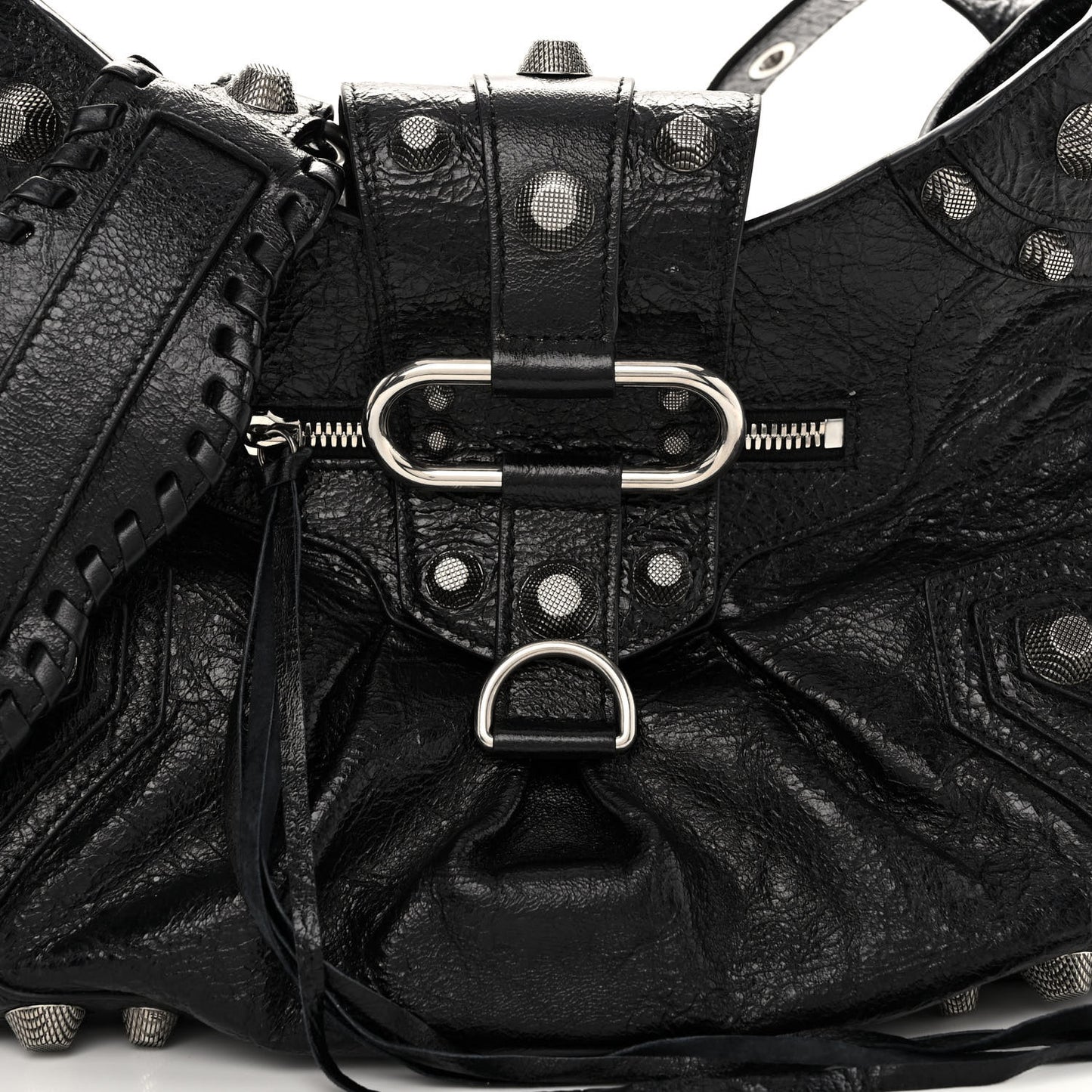 Agneau Arena Medium Le Cagole Shoulder Bag Black