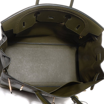 Hermes Tadelakt Ghillies Birkin 35 Vert Veronese 20 of 25