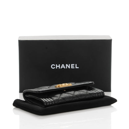 Chanel Caviar Quilted Boy Card Holder Wallet Black 4 of 8