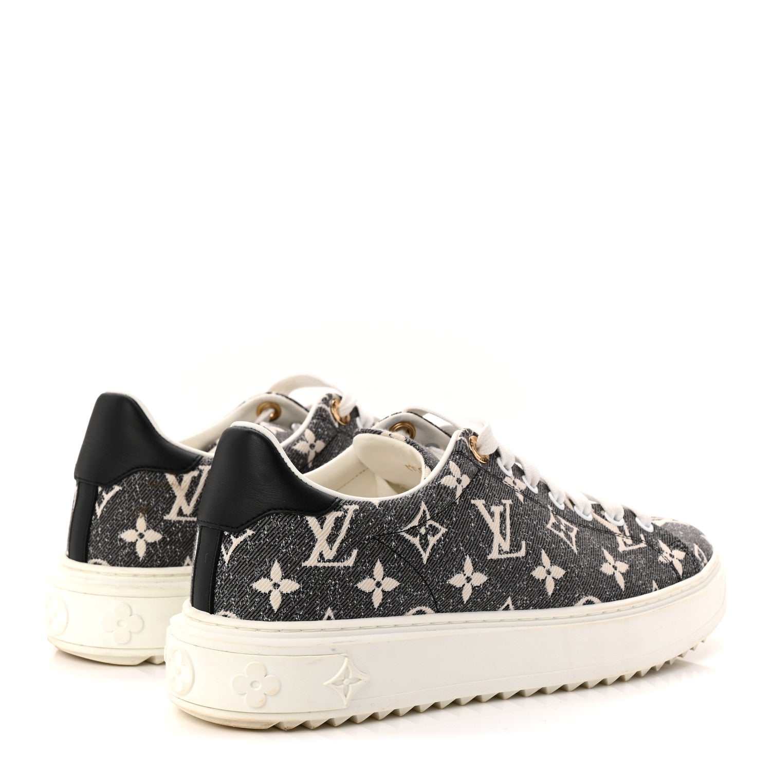 Louis Vuitton Denim Monogram Time Out Sneakers 39 4 of 11