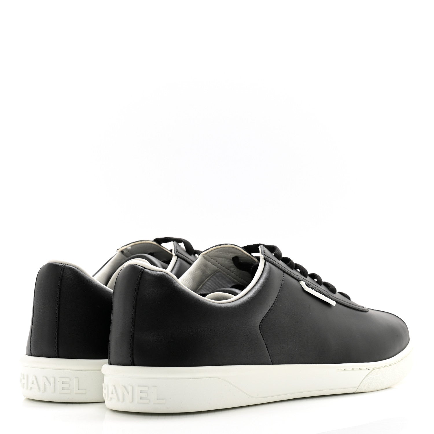 Chanel Calfskin Mens CC Sneakers 42 Black 4 of 11