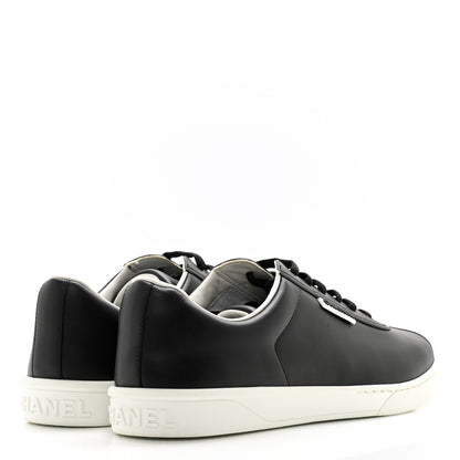 Chanel Calfskin Mens CC Sneakers 42 Black 4 of 11