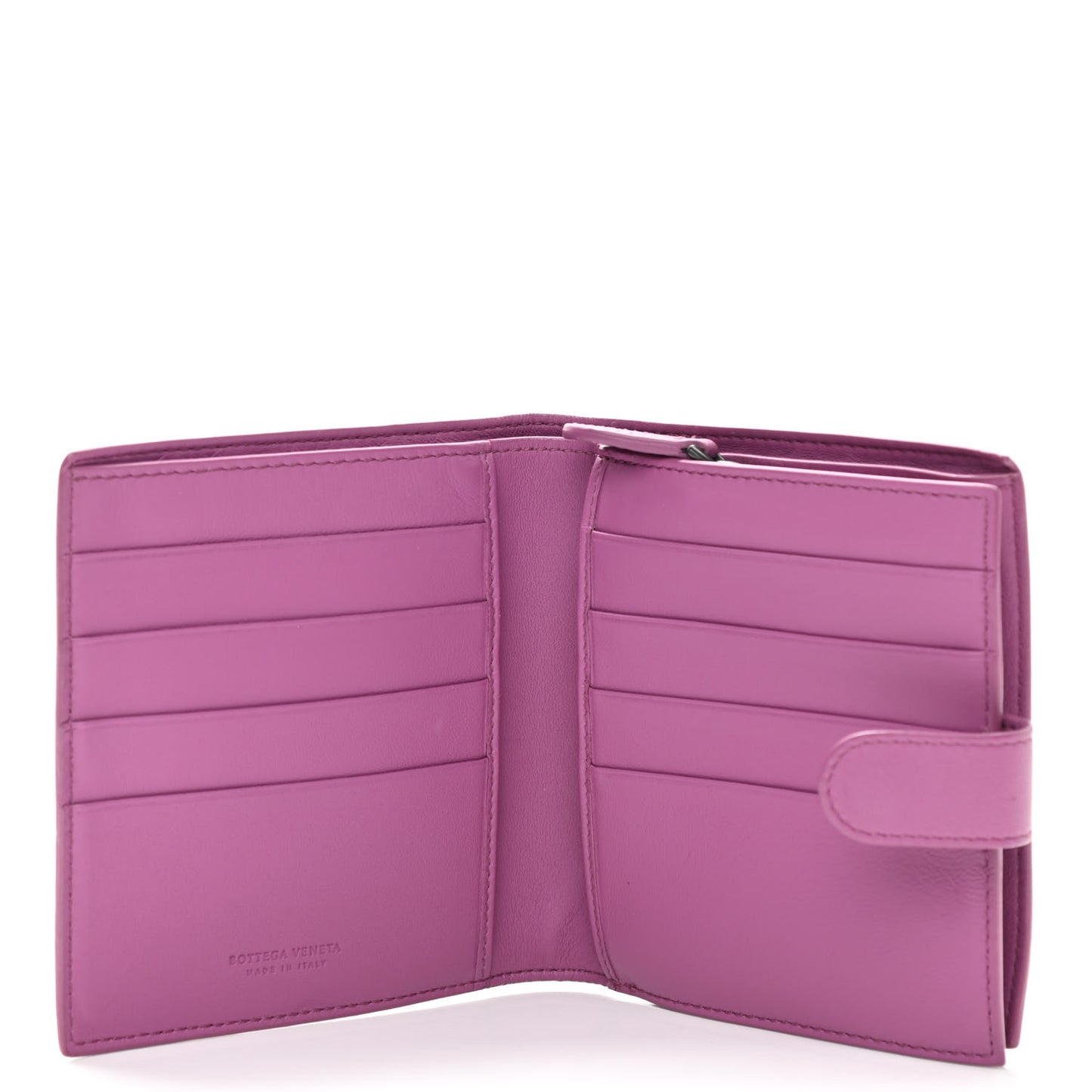 Nappa Intrecciato French Flap Wallet Peony