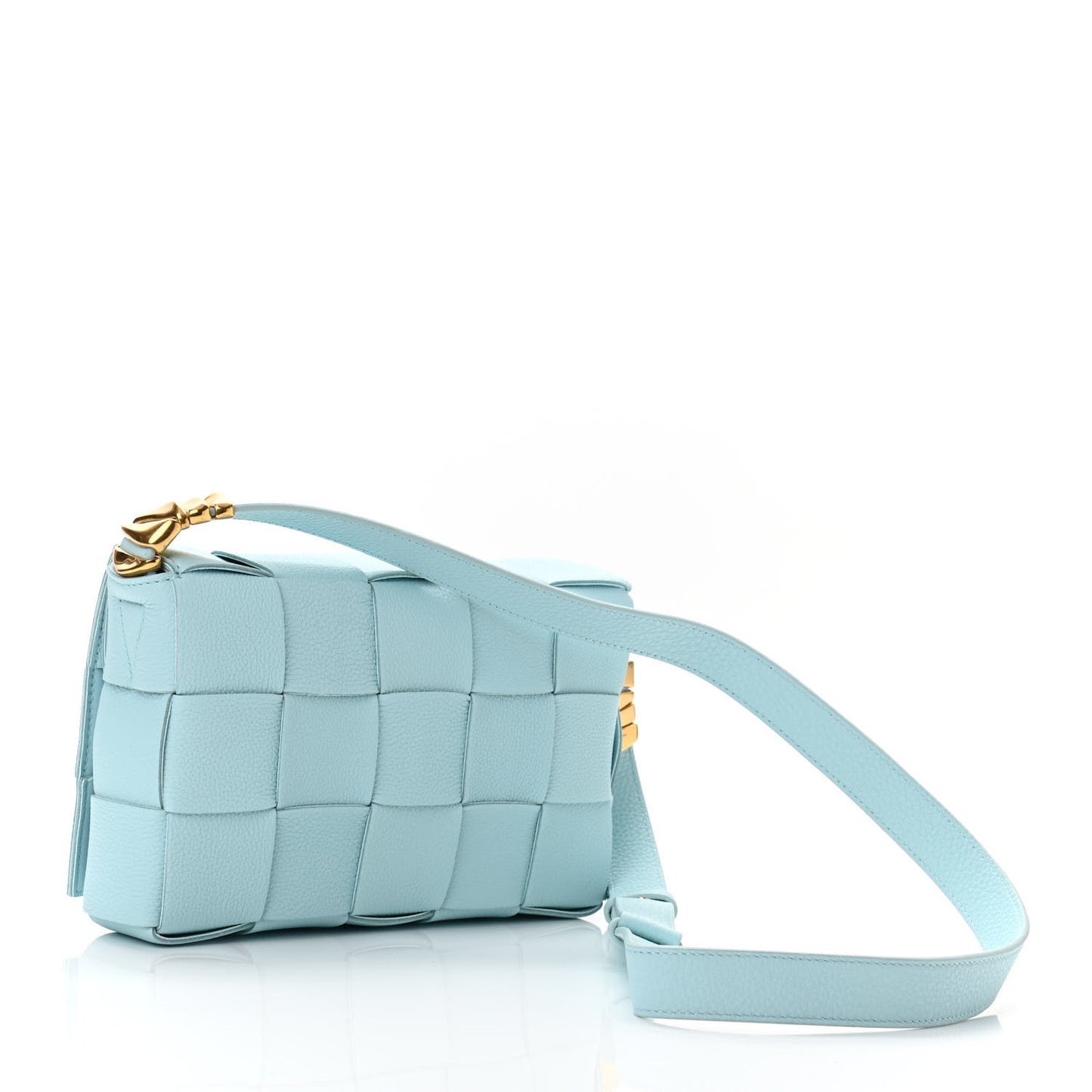 Calfskin Maxi Intreccio Cassette Bag Pale Blue