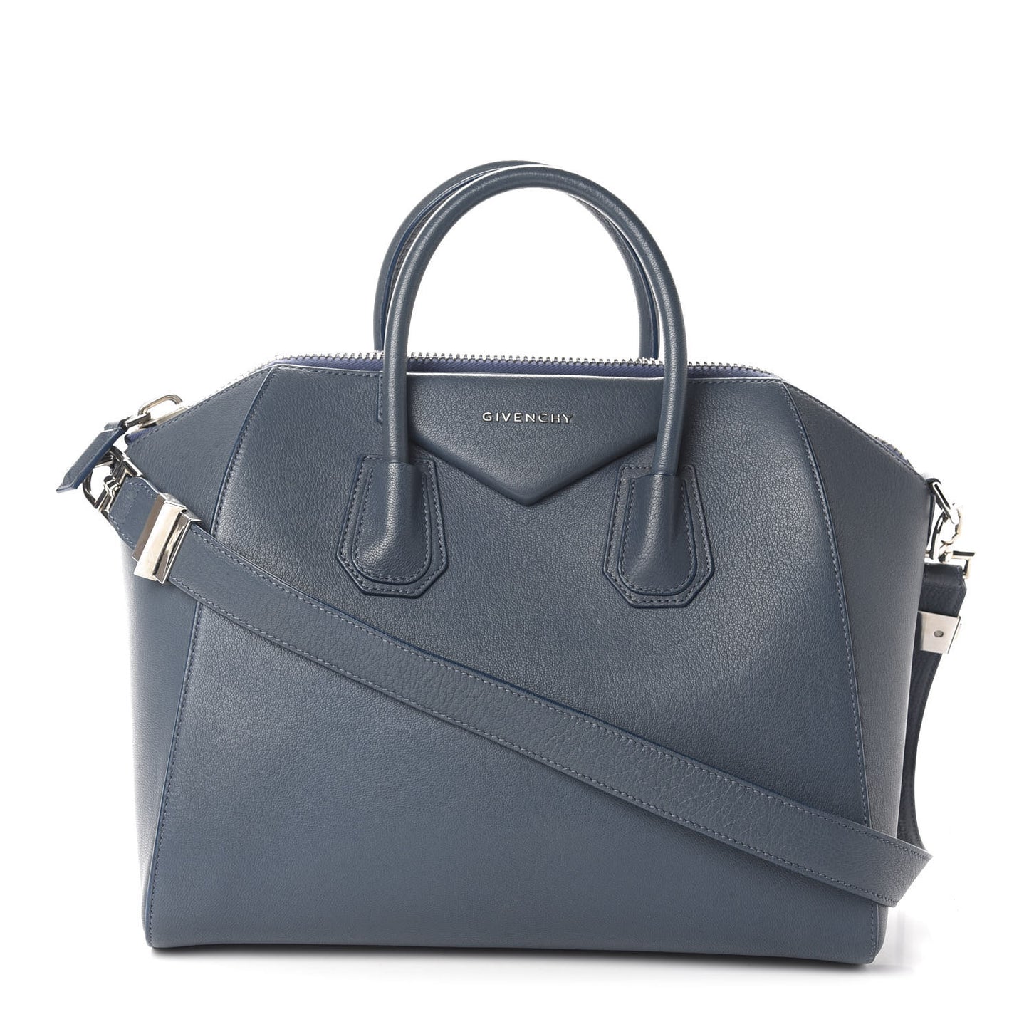 Sugar Goatskin Medium Antigona Mineral Blue