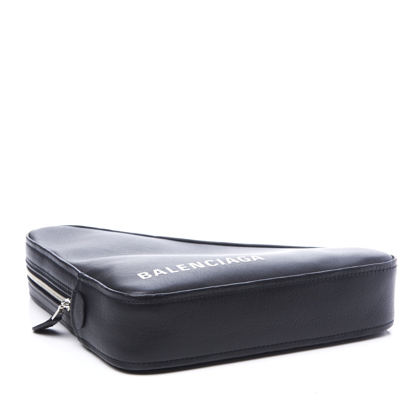 Calfskin M Triangle Pouch Black