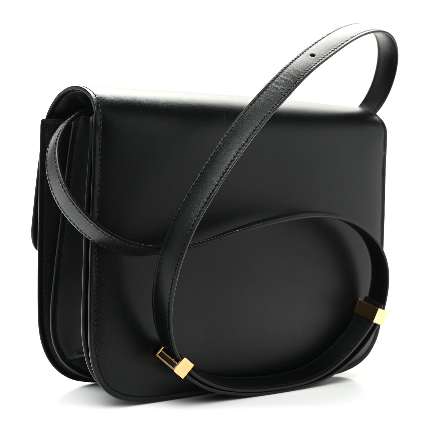 Box Calfskin Medium Classic Box Flap Bag Black