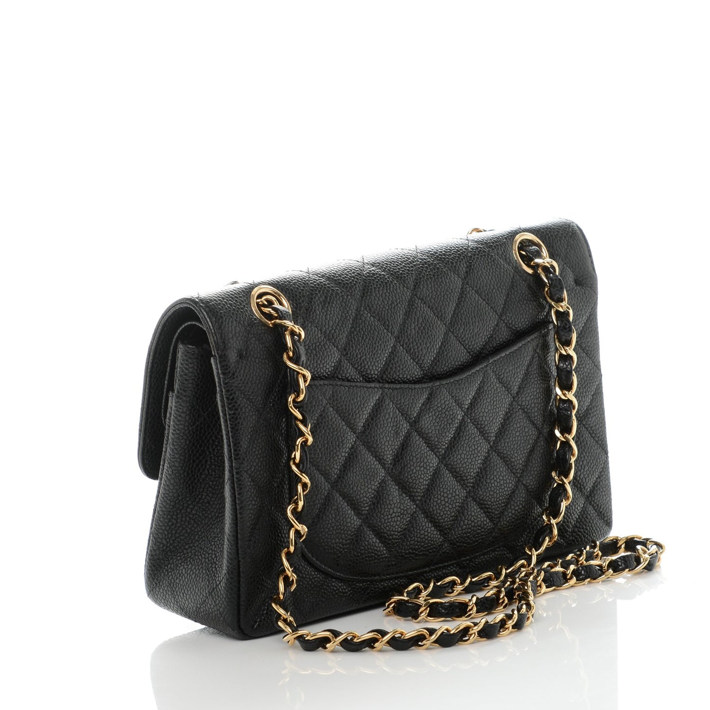 Caviar Quilted Small Double Flap Black