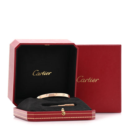 Cartier 18K Pink Gold 4 Diamond LOVE Bracelet 17 8 of 8