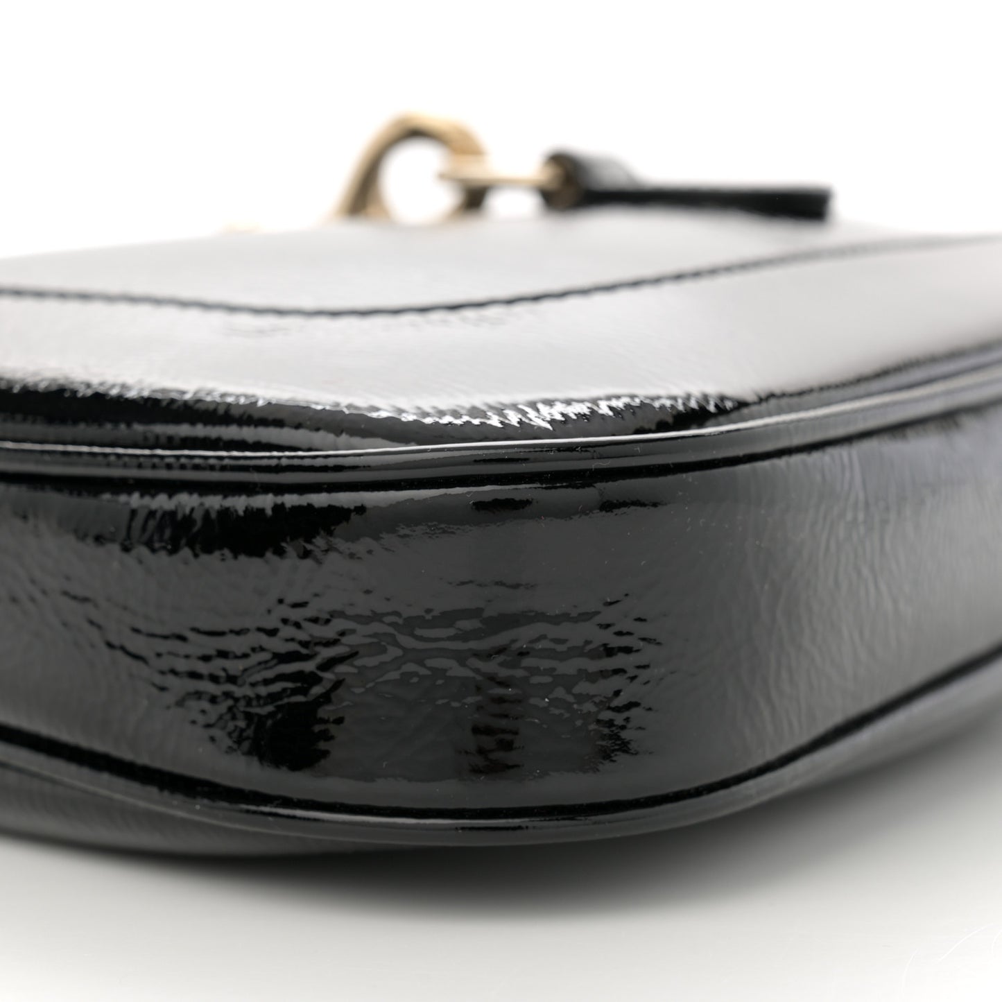 Patent Calfskin Small Jackie Shoulder Bag Black