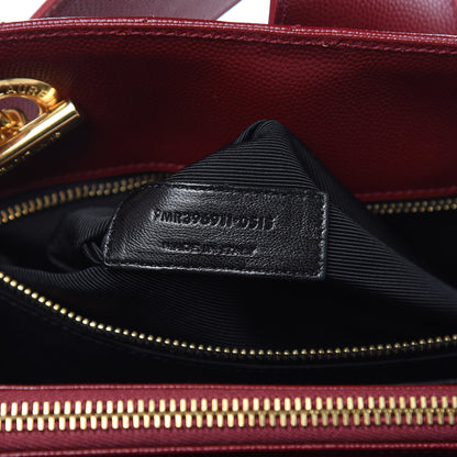 Saint Laurent Grain De Poudre Matelasse Chevron Monogram Shopping Bag Oxblood 7 of 10