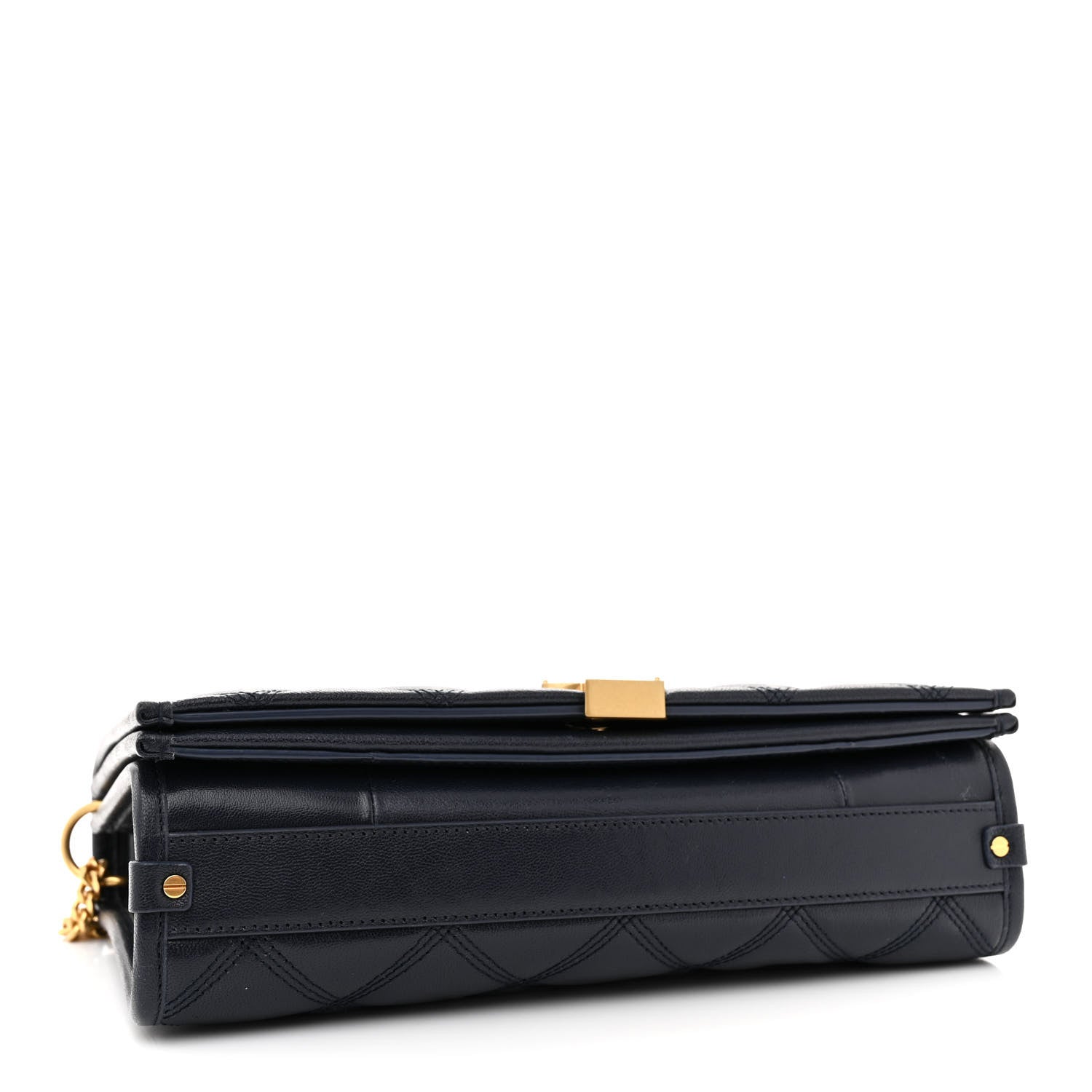 Saint Laurent Lambskin Quilted Mini Becky Chain Bag Deep Marine 4 of 11