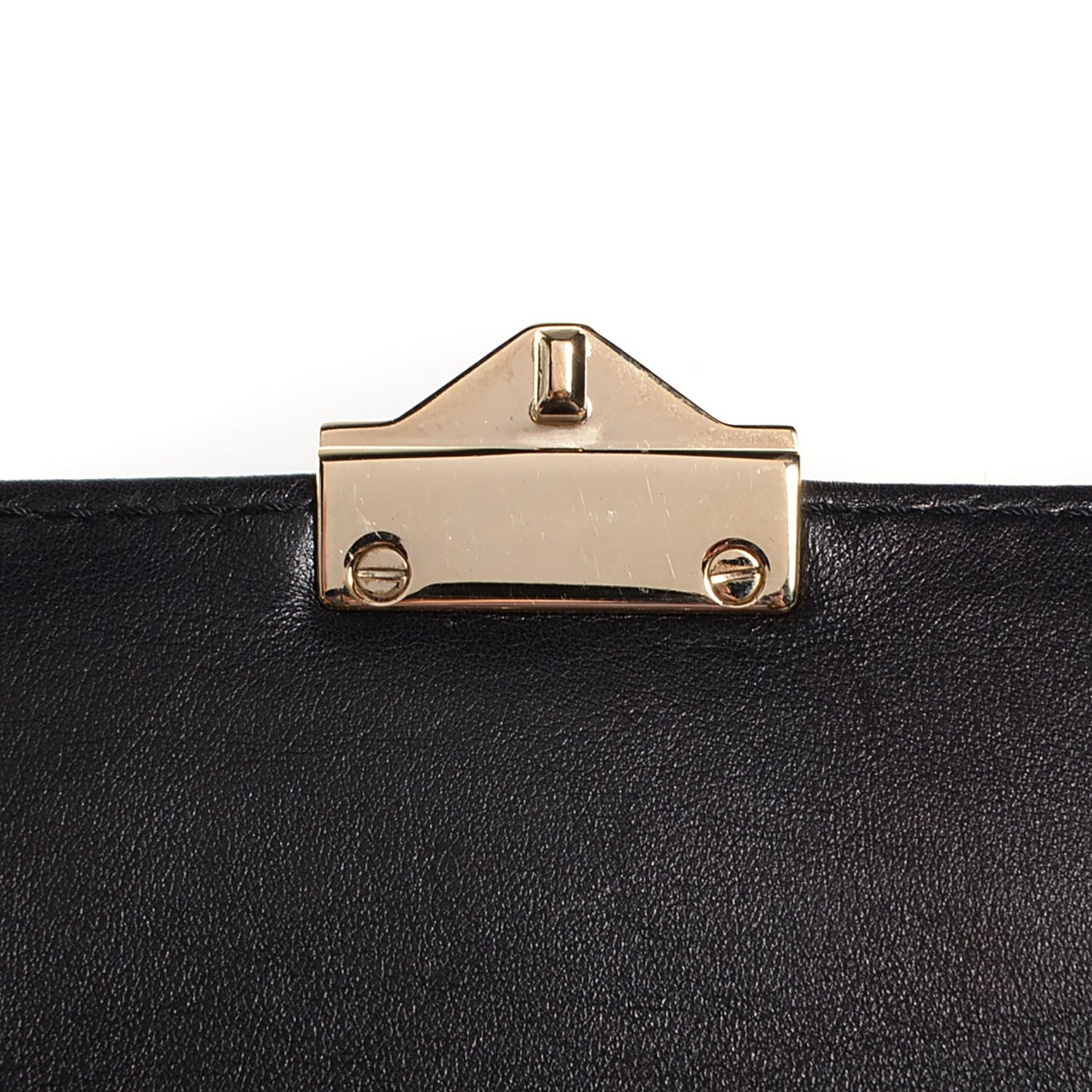 Vitello Large Glam Lock Rockstud Flap Black