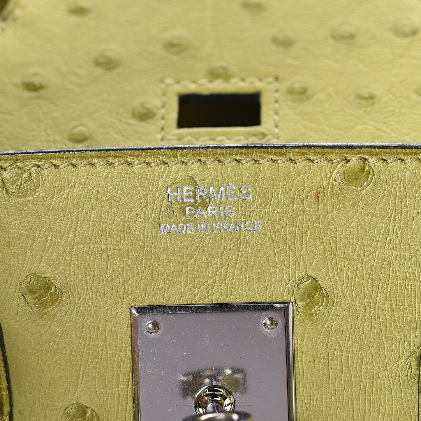 Ostrich Birkin 30 Vert Anis