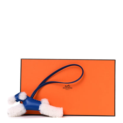 Hermes Milo Lambskin Shearling Budy Charm Bleu Saphir 4 of 4