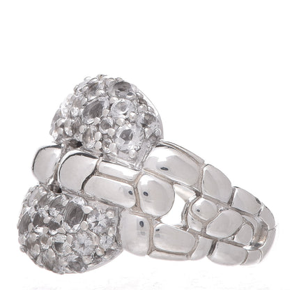 John Hardy Sterling Silver White Sapphire Kali Square Link Ring 49 5 3 of 5