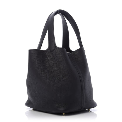 Hermes Taurillon Clemence Picotin Lock 22 MM Black 3 of 11