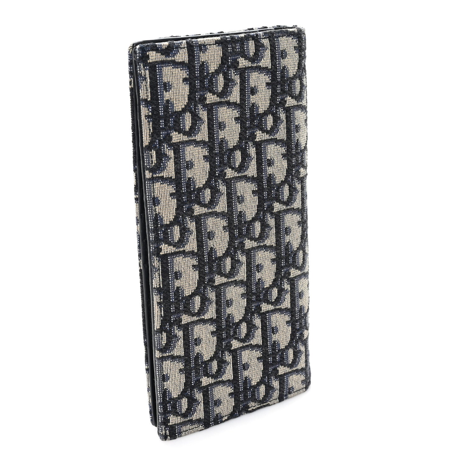 Christian Dior Oblique Long Vertical Wallet Blue Multicolor 3 of 8