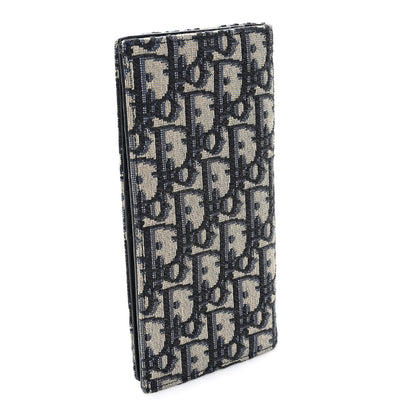 Christian Dior Oblique Long Vertical Wallet Blue Multicolor 3 of 8
