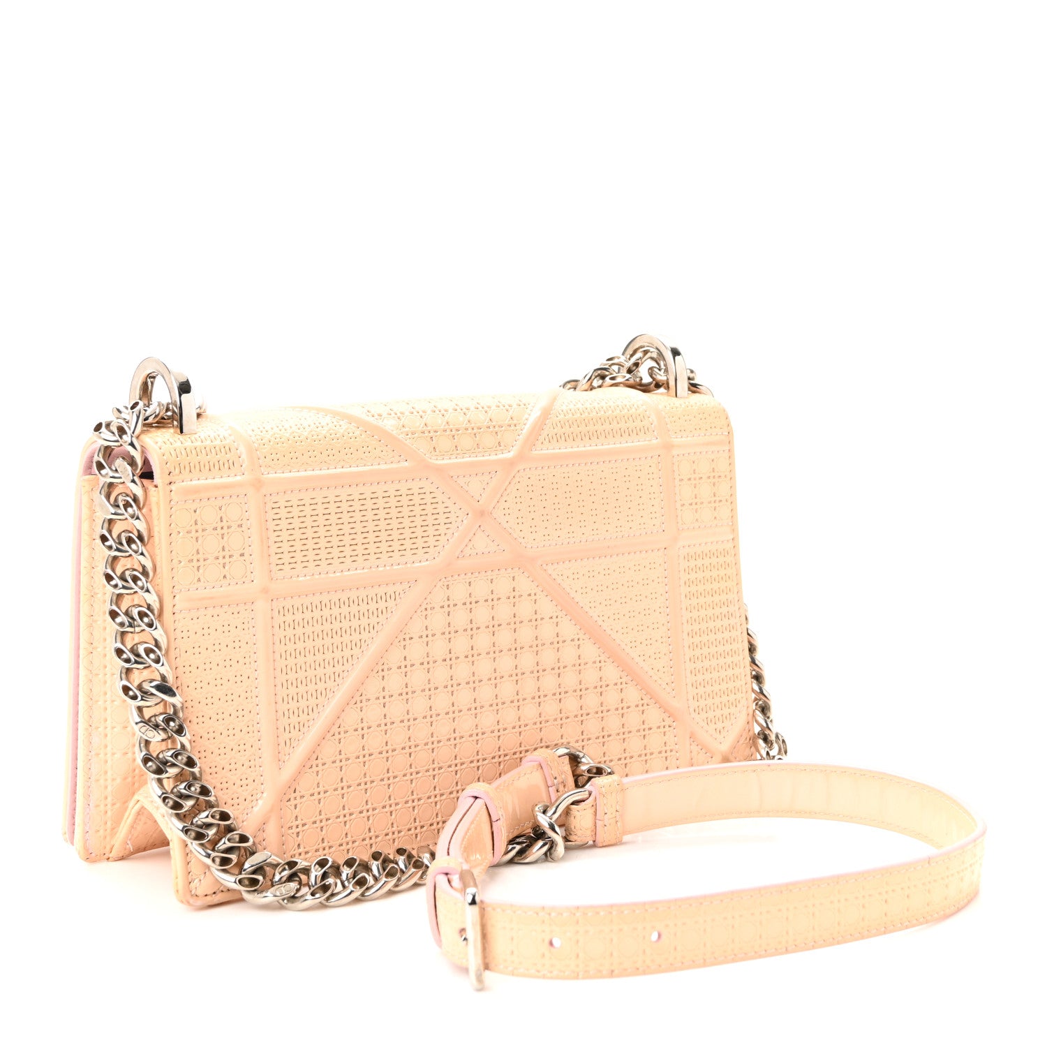 Christian Dior Patent Micro-Cannage Small Diorama Flap Bag Rose 3 of 10